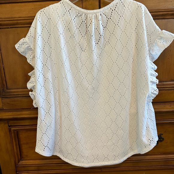 NWT Ruby Rd. Petite XL white Eyelet Blouse - Picture 2 of 6